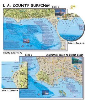 Franko's Maps, Franko's Surf Maps, Surf Maps, Surfing Maps, Los Angeles Surfing, Los Angeles Surf, Surf Spots, Authorized Dealer Full Warranty, Los Angeles County Surfing, Laminated  Surfing Equipment  Sports & Outdoors