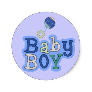 Words Baby Boy W/Rattle Fun Stickers