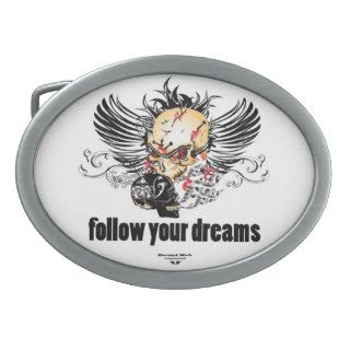 " Follow your dreams " buckle Oval Belt Buckles
