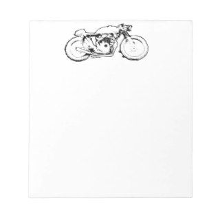 Cool Cafe Racer Motorcycle Drawing Scratch Pad