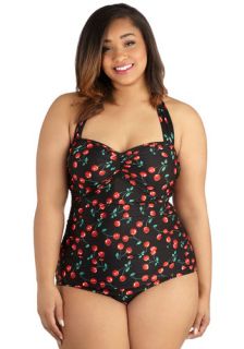 Esther Williams Fruity Suity One Piece Swimsuit in Black  Mod Retro Vintage Bathing Suits