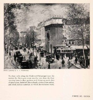 1925 Print Porte St Denis Abel George Warshawsky Francois Blondel Street Scene   Original Halftone Print  