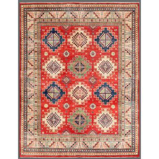 Afghan Hand knotted Kazak Red/ Ivory Wool Rug (7'11 x 10') 7x9   10x14 Rugs