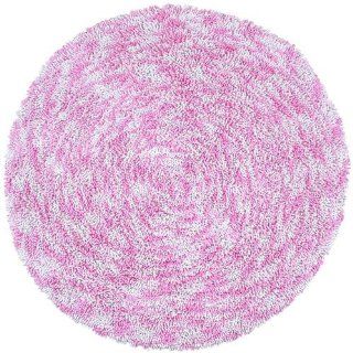 Shagadelic Pink Chenille Twist Swirl Rug 5' Round   Handmade Rugs