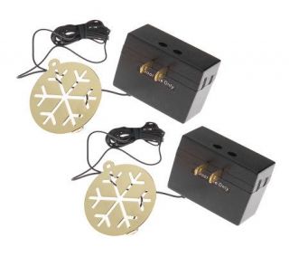 Set of 2 Brass Snowflake Christmas Tree Ornament Light Dimmers —