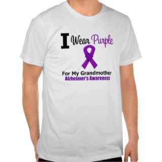 Alzheimer's Disease Purple Ribbon Grandmother Tee Shirt