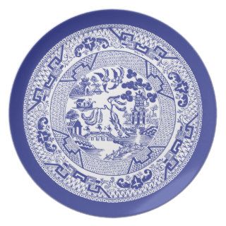 Chinese Willow Pattern Party Plate