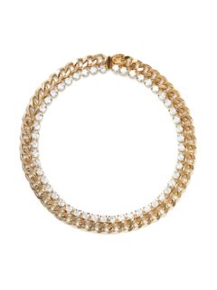 Clear Crystal & Chain Collar Necklace by Elizabeth Cole