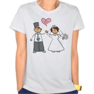 Cute Cartoon Wedding Couple Bride Groom Love Heart T Shirt