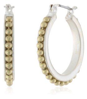 NINE WEST VINTAGE AMERICA "Calico Duo" Two Tone Small Huggie Hoop Earrings Jewelry