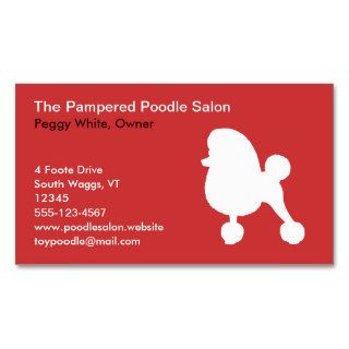 White Toy Poodle Silhouette with Fancy Haircut Business Card Templates
