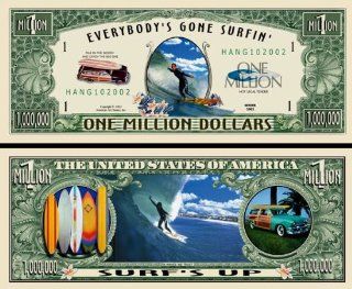 Surfing "Surfs Up" Novelty $Million Dollar Bill Collectible  Other Products  