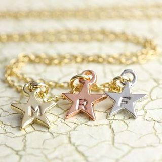 personalised mixed metal star necklace by lisa angel