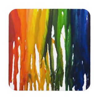 Melted Crayon on canvass Beverage Coasters