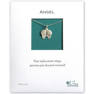 silver angel necklace by lily charmed