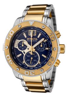 Invicta 0761  Watches,Mens Ocean Reef/Reserve Chronograph Blue Dial Two Tone, Chronograph Invicta Quartz Watches