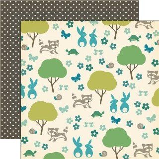 October Afternoon NOM220290 Woodland Park Double Sided Paper 12" x 12", Bunny Tail Trail, 25 Per Pack