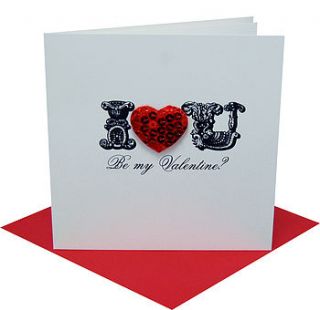 i heart you personalised valentine's card by made with love designs ltd
