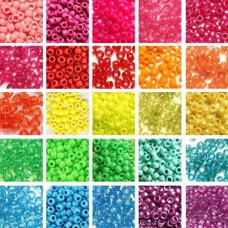 Bright & Sassy Pony Beads 25 Pack Variety   25 Color Set   6x9mm, 625 grams (about 2500 beads)