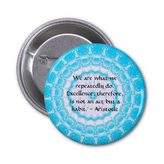 Aristotle Excellence Quotation Pin