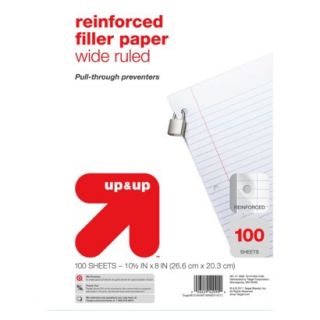 up & up®   100ct Wide Ruled Reinforced Fille