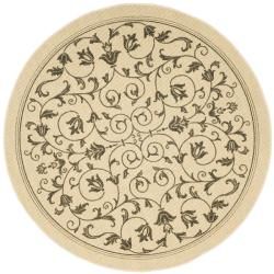 Indoor/ Outdoor Resorts Natural/ Brown Rug (5'3 Round) Safavieh Round/Oval/Square
