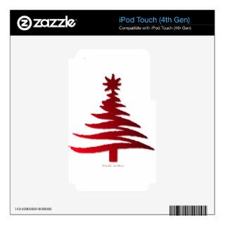 Modern Christmas Tree Stencil Print Red iPod Touch 4G Skin