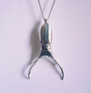stag beetle pendant by fou jewellery