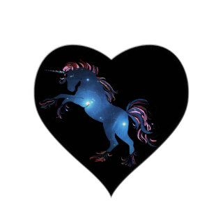 Space Unicorn Heart Sticker