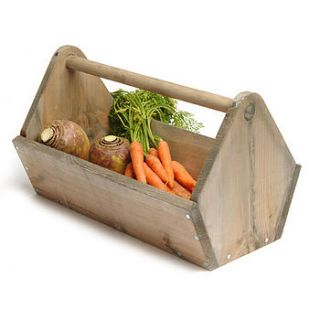 'vintage' wooden trug by garden trading