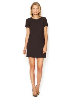 Embellished Crewneck Wool Shift Dress by Magaschoni