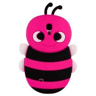 Bee Movie Silicone Skin Case Cover for Samsung Galaxy S4 I9500   Hot Pink Bee Cell Phones & Accessories