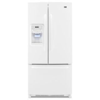 Maytag 21.8 cu ft French Door Refrigerator with Single Ice Maker (White) ENERGY STAR