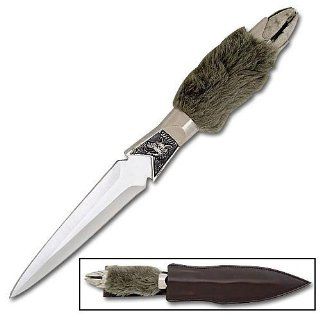 Preying Wolf Fur Covered Spike Knife  Martial Arts Knives  Sports & Outdoors