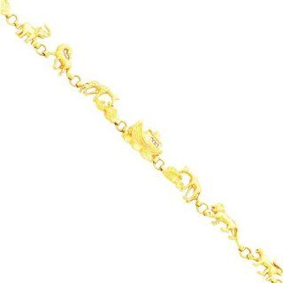 14K Gold Noah's Ark Fancy Link Bracelet 7" Jewelry