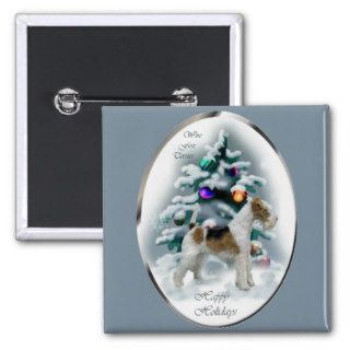Wire Fox Terrier Christmas Gifts Pinback Buttons