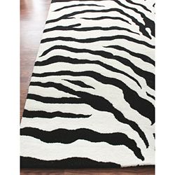 nuLOOM Zebra Animal Print Black/ Ivory Rug (7'10 x 10'10) Nuloom 7x9   10x14 Rugs