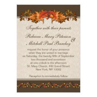 Autumnal leaves Wedding Personalized Announcements