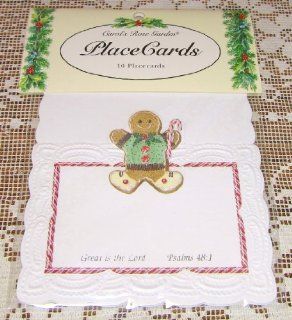 Carol Wilson Christmas Gingerbread Man Place Cards w/Bible Scripture 10 Ct Embossed Die Cut Health & Personal Care