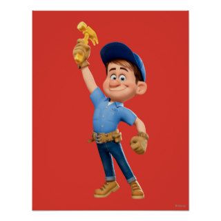 Fix It Jr Holding Hammer in the Air Print