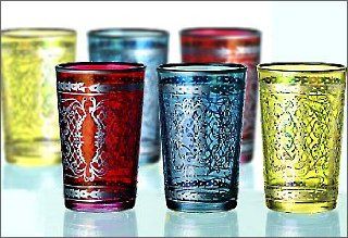 Marrakesh Tea Glasses (set of 6 assorted solid colors) Kitchen & Dining