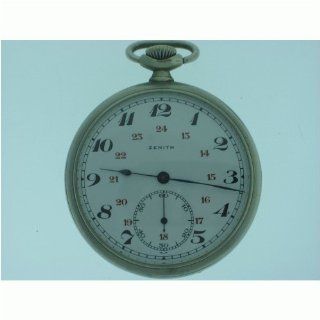 Vintage/Antique watch Pre Owned Man's Zenith Pocket Watch White Enamel 24 Hour Dial Stainless Steel 1920's at  Men's Watch store.