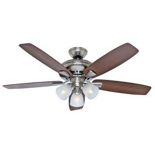 Hunter Winslow 52 in Brushed Nickel Downrod or Flush Mount Ceiling Fan with Light Kit