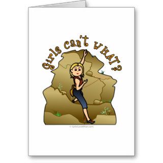 Light Girl Rock Climber Greeting Card