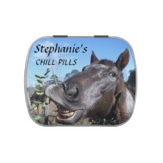 Funny Horse Face  PERSONALIZE W/ Name Candy Tins
