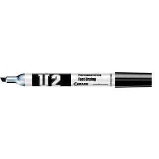 U Mark 10550 AP 2 Fast Drying Permanent Ink Marker, 0.625" Diameter, 6" Length, Black  (Pack of 12)