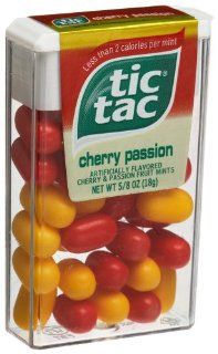 Tic Tac Cherry Passion Mints, 0.625 Ounce Dispensers (Pack of 48)  Breath Mints  Grocery & Gourmet Food