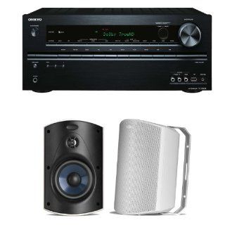 Onkyo TX NR626 7.2 Channel Network A/V Receiver Plus (1) Pair of Polk Audio Atrium 6 All Weather Speakers (White) Electronics