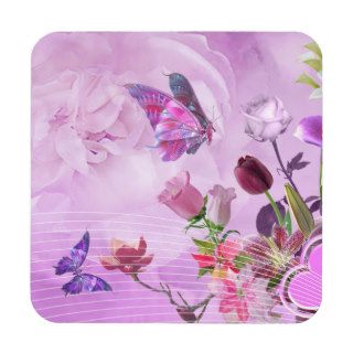 Abstract Colorful Pink Purple Cute Butterfly Coasters