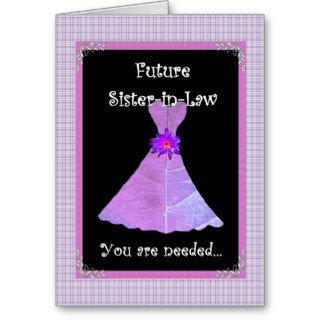 Future Sister in Law Invite   Purple Gown Cards